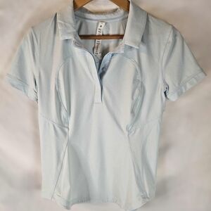 Lululemon Women's Light Blue Polo Shirt